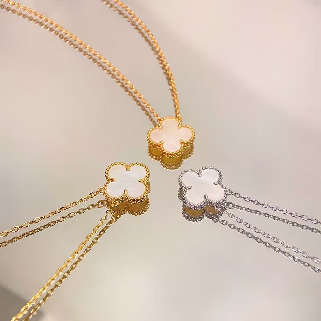 [lume Jewelry]CLOVER MINI 15MM WHITE MOTHER-OF-PEARL NECKLACE