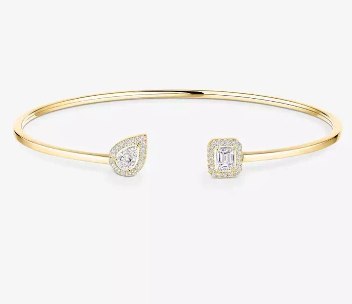 [lume Jewelry]M Delicate Double-Diamond Bracelet