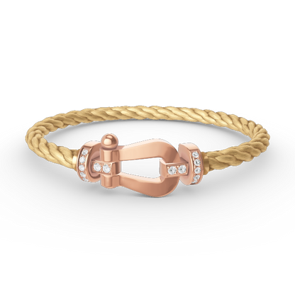 ¡®lume Jewelry¡¯FORCE LARGE HORSESHOE HALF DIAMOND BRACELET ROSE GOLD