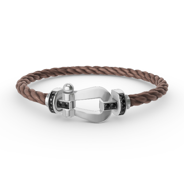 ¡®lume Jewelry¡¯FORCE LARGE HORSESHOE BLACK DIAMOND BRACELET SILVER