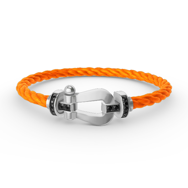 ¡®lume Jewelry¡¯FORCE LARGE HORSESHOE BLACK DIAMOND BRACELET SILVER
