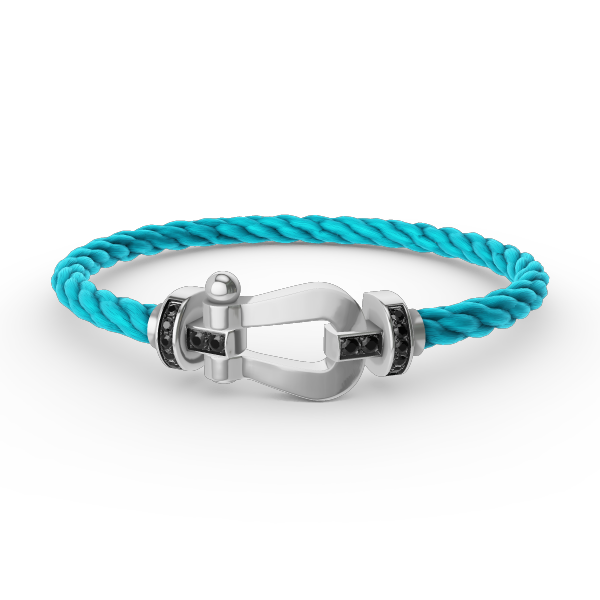 ¡®lume Jewelry¡¯FORCE LARGE HORSESHOE BLACK DIAMOND BRACELET SILVER