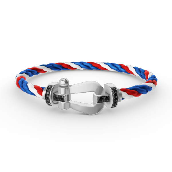 ¡®lume Jewelry¡¯FORCE LARGE HORSESHOE BLACK DIAMOND BRACELET SILVER