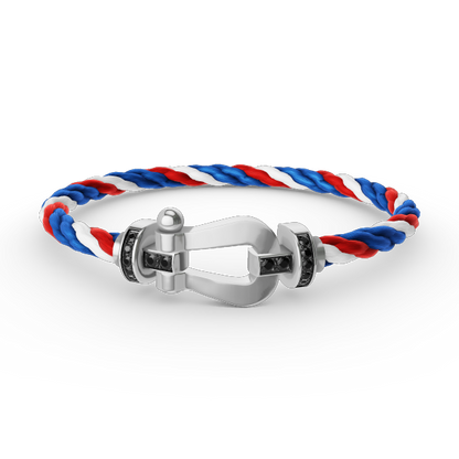 ¡®lume Jewelry¡¯FORCE LARGE HORSESHOE BLACK DIAMOND BRACELET SILVER