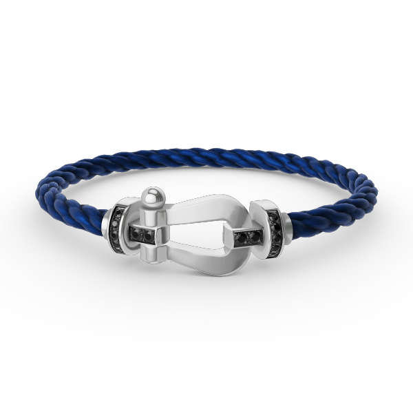 ¡®lume Jewelry¡¯FORCE LARGE HORSESHOE BLACK DIAMOND BRACELET SILVER