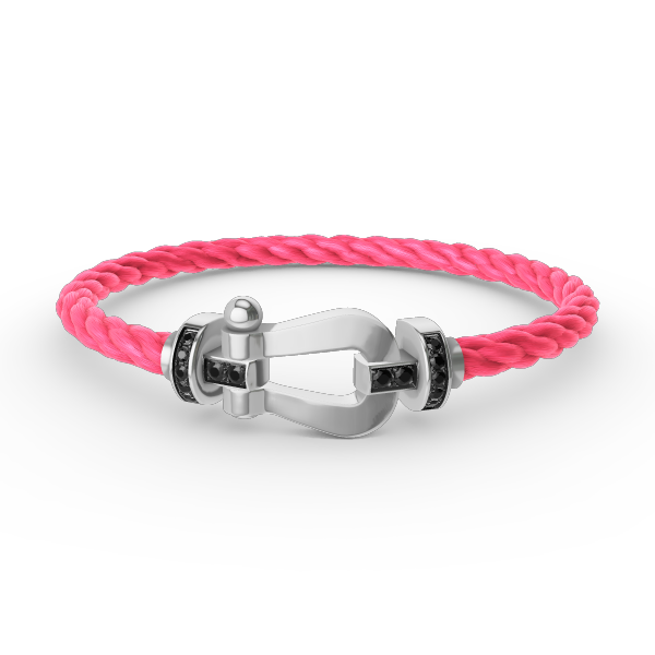¡®lume Jewelry¡¯FORCE LARGE HORSESHOE BLACK DIAMOND BRACELET SILVER