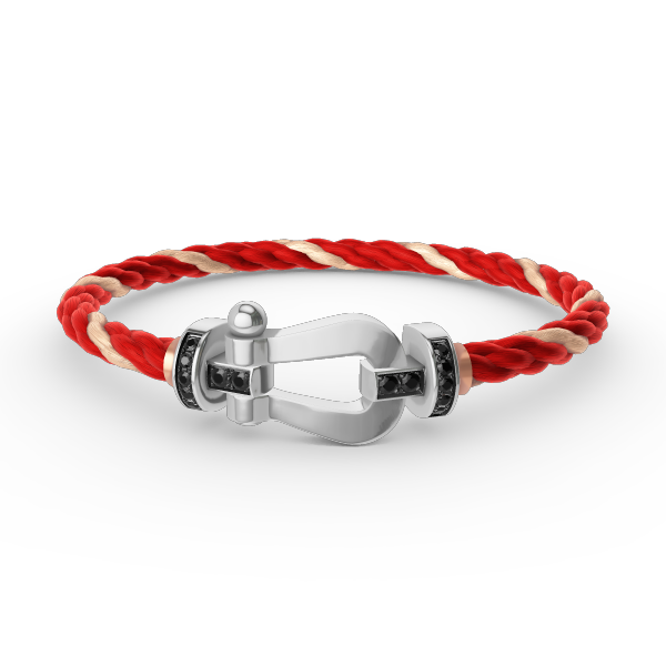 ¡®lume Jewelry¡¯FORCE LARGE HORSESHOE BLACK DIAMOND BRACELET SILVER