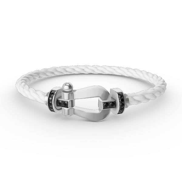 ¡®lume Jewelry¡¯FORCE LARGE HORSESHOE BLACK DIAMOND BRACELET SILVER