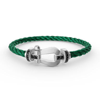 ¡®lume Jewelry¡¯FORCE LARGE HORSESHOE BLACK DIAMOND BRACELET SILVER