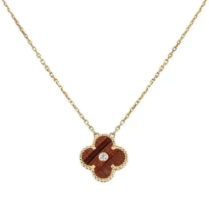 ¡®lume Jewelry¡¯CLOVER 15MM DIAMOND AND YELLOW TIGER'S EYE AGATE necklace