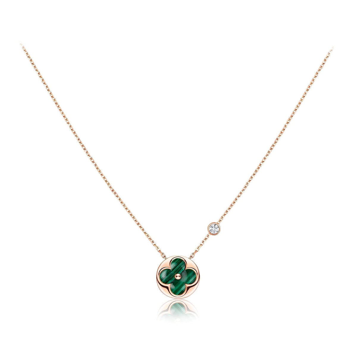 ¡®lume Jewelry¡¯SUN PEDANT PINK GOLD 1 DIAMOND NECKLACE