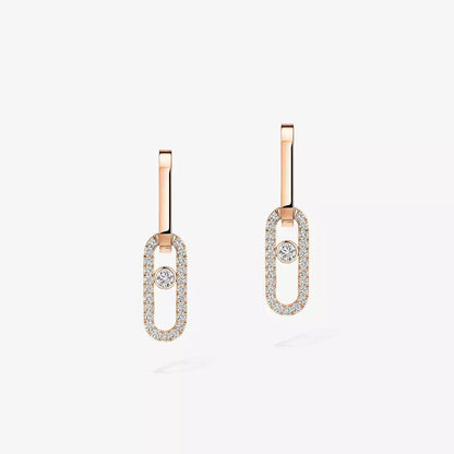 [lume Jewelry]Move Link Diamond Earrings