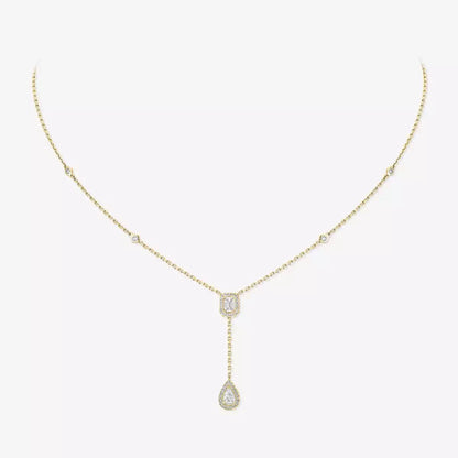 [lume Jewelry]Gold Diamond Tie Necklace