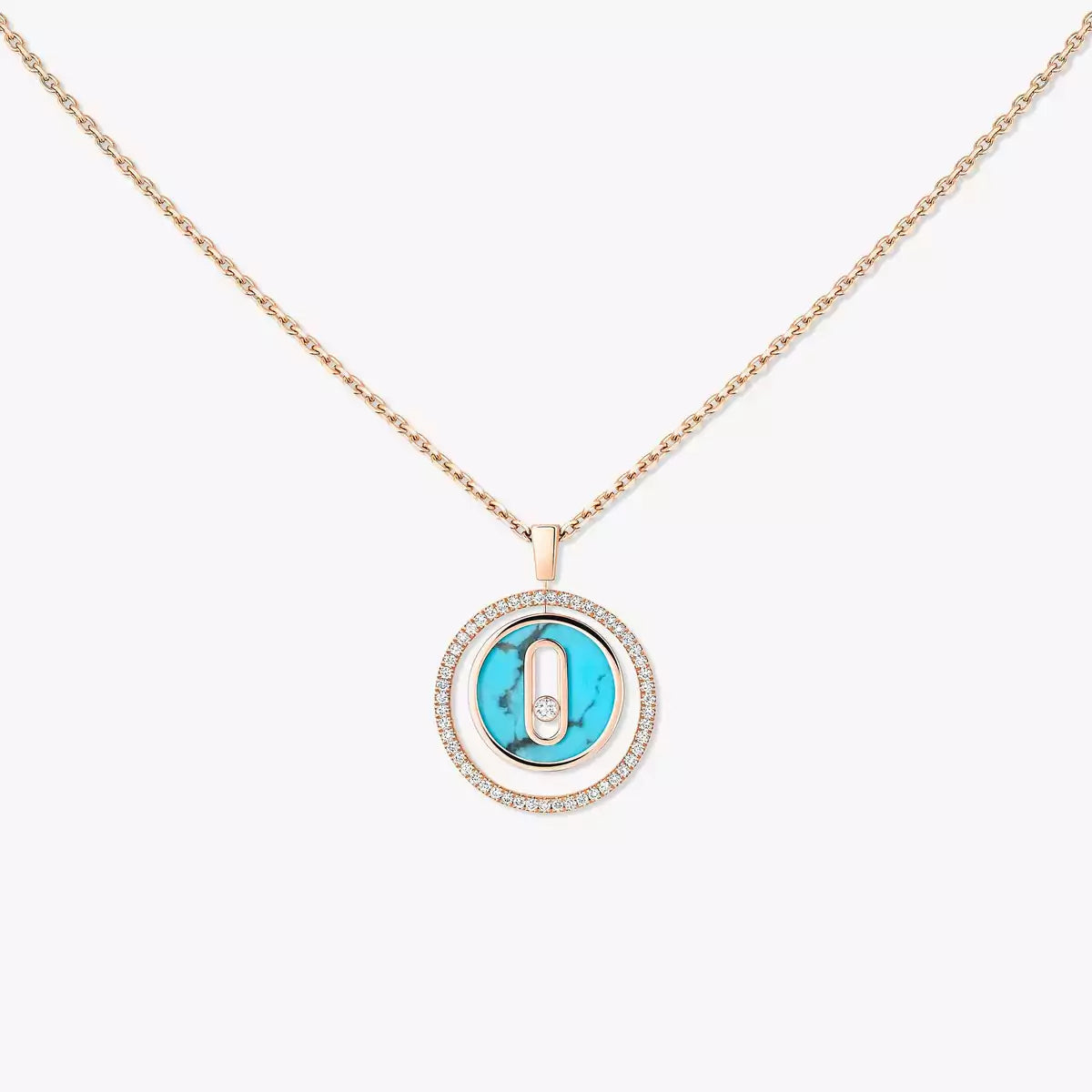 [lume Jewelry]Lucky Move Diamond Necklace in Rose Gold and White Mother-of-Pearl
