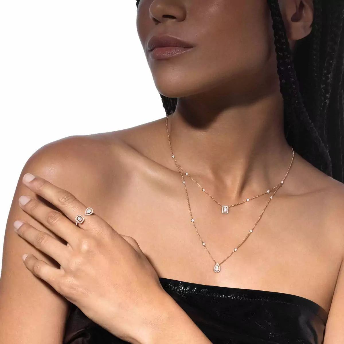 [lume Jewelry]Diamond Necklace My Twin 2 Rows