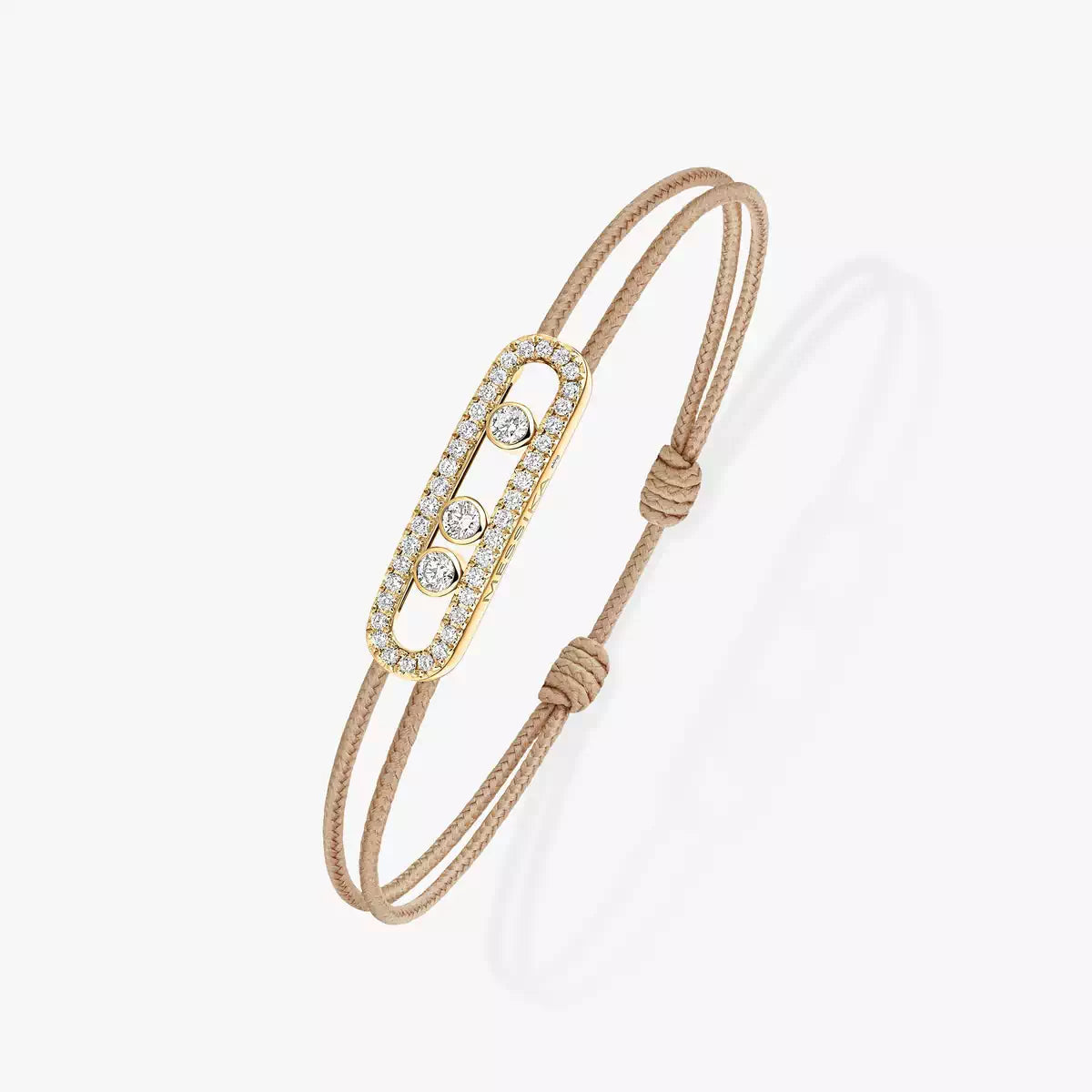 [lume Jewelry]Care(Medium-3.5mm) pink cord pavé bracelet