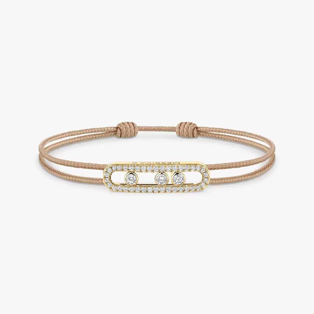 [lume Jewelry]Care(Medium-3.5mm) pink cord pavé bracelet