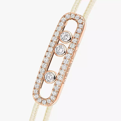 [lume Jewelry]Care(Medium-3.5mm) pink cord pavé bracelet