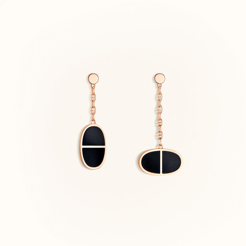 ¡®lume Jewelry¡¯CHAINE VERSO BLACK CERAMIC EARRINGS