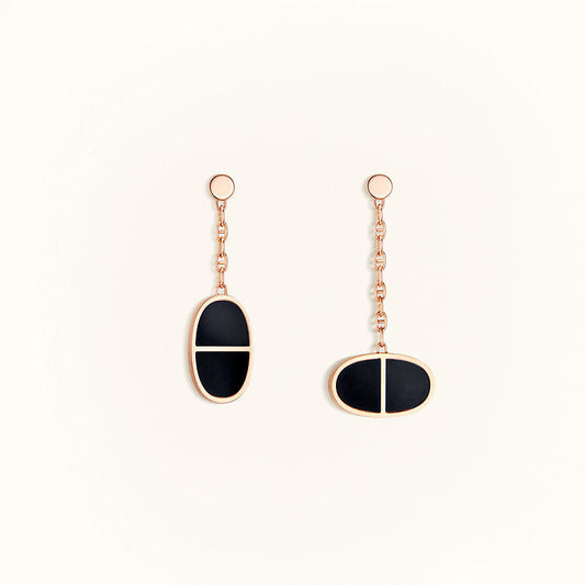 ¡®lume Jewelry¡¯CHAINE VERSO BLACK CERAMIC EARRINGS