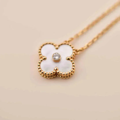 ¡®lume Jewelry¡¯CLOVER 15MM DIAMOND WHITE FRITILLARIA NECKLACE