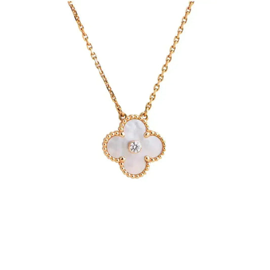 ¡®lume Jewelry¡¯CLOVER 15MM DIAMOND WHITE FRITILLARIA NECKLACE