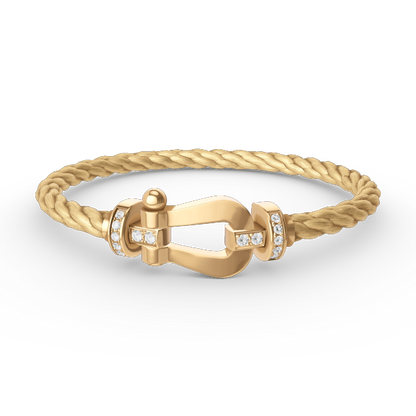¡®lume Jewelry¡¯FORCE LARGE HORSESHOE HALF DIAMOND BRACELET GOLD