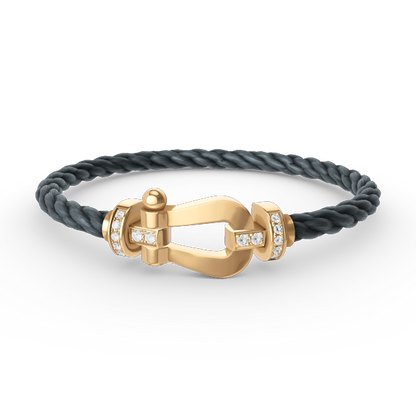 ¡®lume Jewelry¡¯FORCE LARGE HORSESHOE HALF DIAMOND BRACELET GOLD
