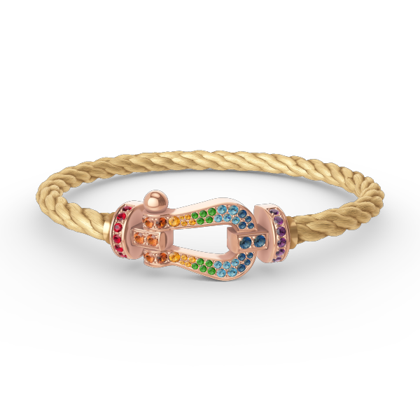 ¡®lume Jewelry¡¯FORCE LARGE HORSESHOE  COLORED DIAMOND BRACELET ROSE GOLD