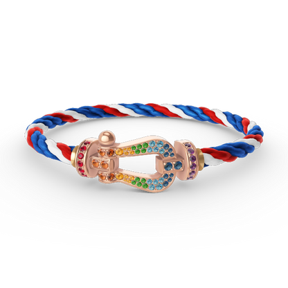 ¡®lume Jewelry¡¯FORCE LARGE HORSESHOE  COLORED DIAMOND BRACELET ROSE GOLD