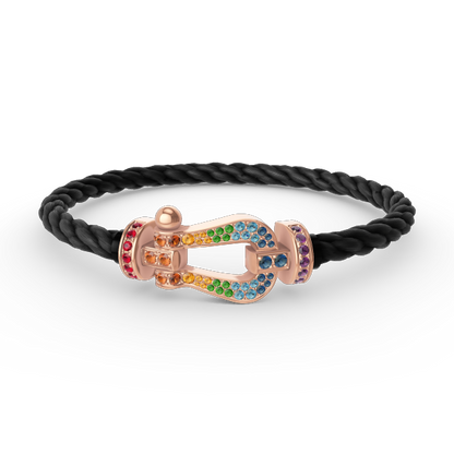 ¡®lume Jewelry¡¯FORCE LARGE HORSESHOE  COLORED DIAMOND BRACELET ROSE GOLD