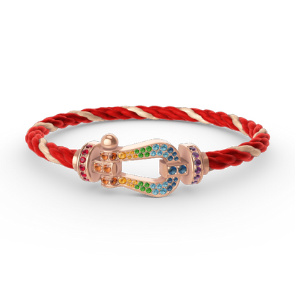 ¡®lume Jewelry¡¯FORCE LARGE HORSESHOE  COLORED DIAMOND BRACELET ROSE GOLD