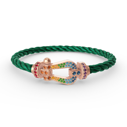 ¡®lume Jewelry¡¯FORCE LARGE HORSESHOE  COLORED DIAMOND BRACELET ROSE GOLD