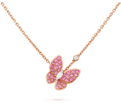 ¡®lume Jewelry¡¯BUTTERFLY RED DIAMOND ROSE GOLD NECKLACE