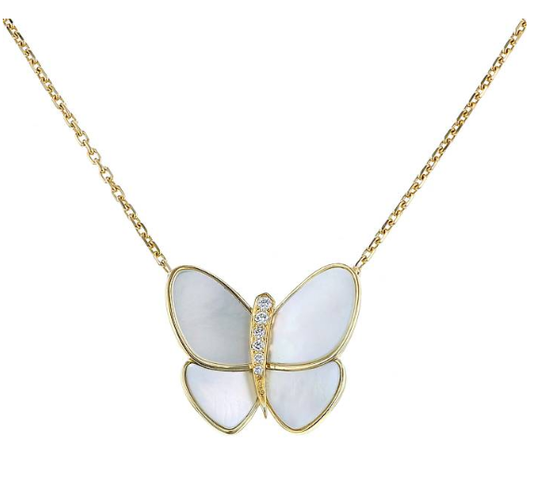 ¡®lume Jewelry¡¯BUTTERFLY GOLD MOP DIAMOND NECKLACE