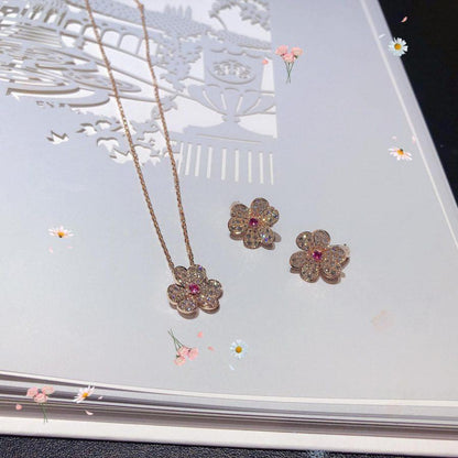 ¡®lume Jewelry¡¯FRIVOLE ROSE GOLD FLOWER DIAMOND NECKLACE
