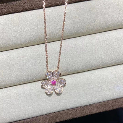 ¡®lume Jewelry¡¯FRIVOLE ROSE GOLD FLOWER DIAMOND NECKLACE