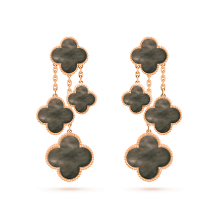 ¡®lume Jewelry¡¯CLOVER EARRINGS DARK MOP 4 MOTIFS ROSE GOLD