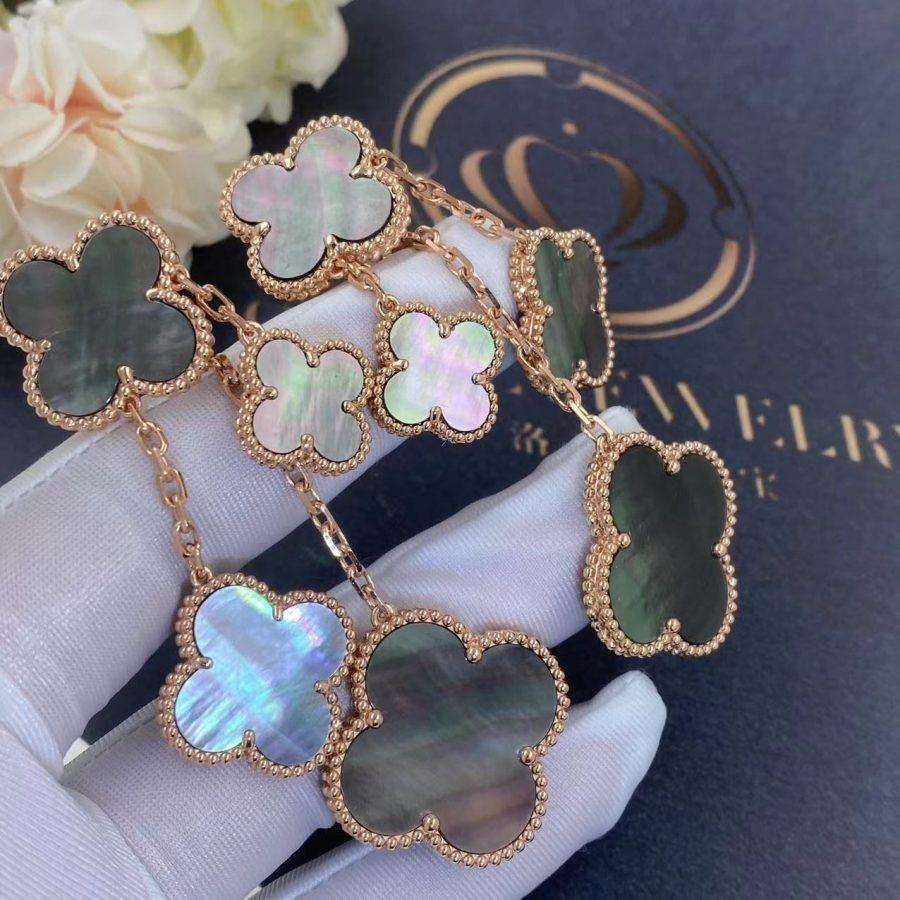 ¡®lume Jewelry¡¯CLOVER EARRINGS DARK MOP 4 MOTIFS ROSE GOLD