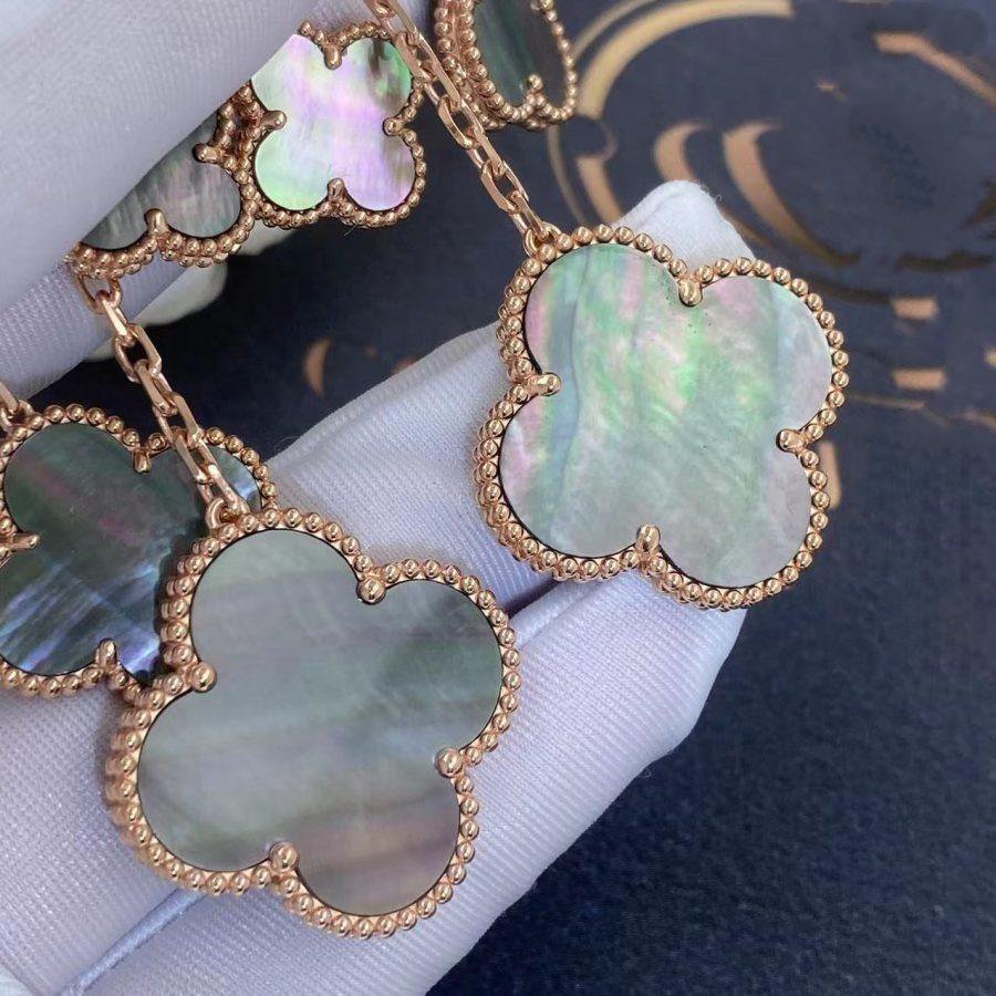 ¡®lume Jewelry¡¯CLOVER EARRINGS DARK MOP 4 MOTIFS ROSE GOLD