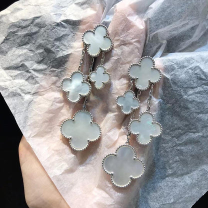 ¡®lume Jewelry¡¯CLOVER EARRINGS WHITE MOP 4 MOTIFS SILVER