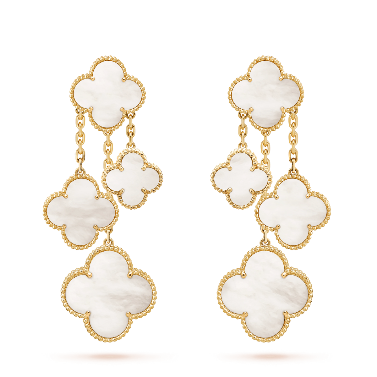 ¡®lume Jewelry¡¯CLOVER EARRINGS WHITE MOP 4 MOTIFS GOLD