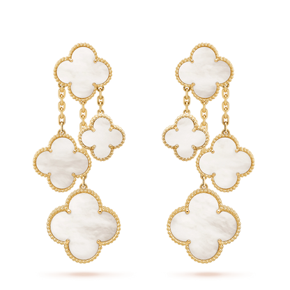 ¡®lume Jewelry¡¯CLOVER EARRINGS WHITE MOP 4 MOTIFS GOLD