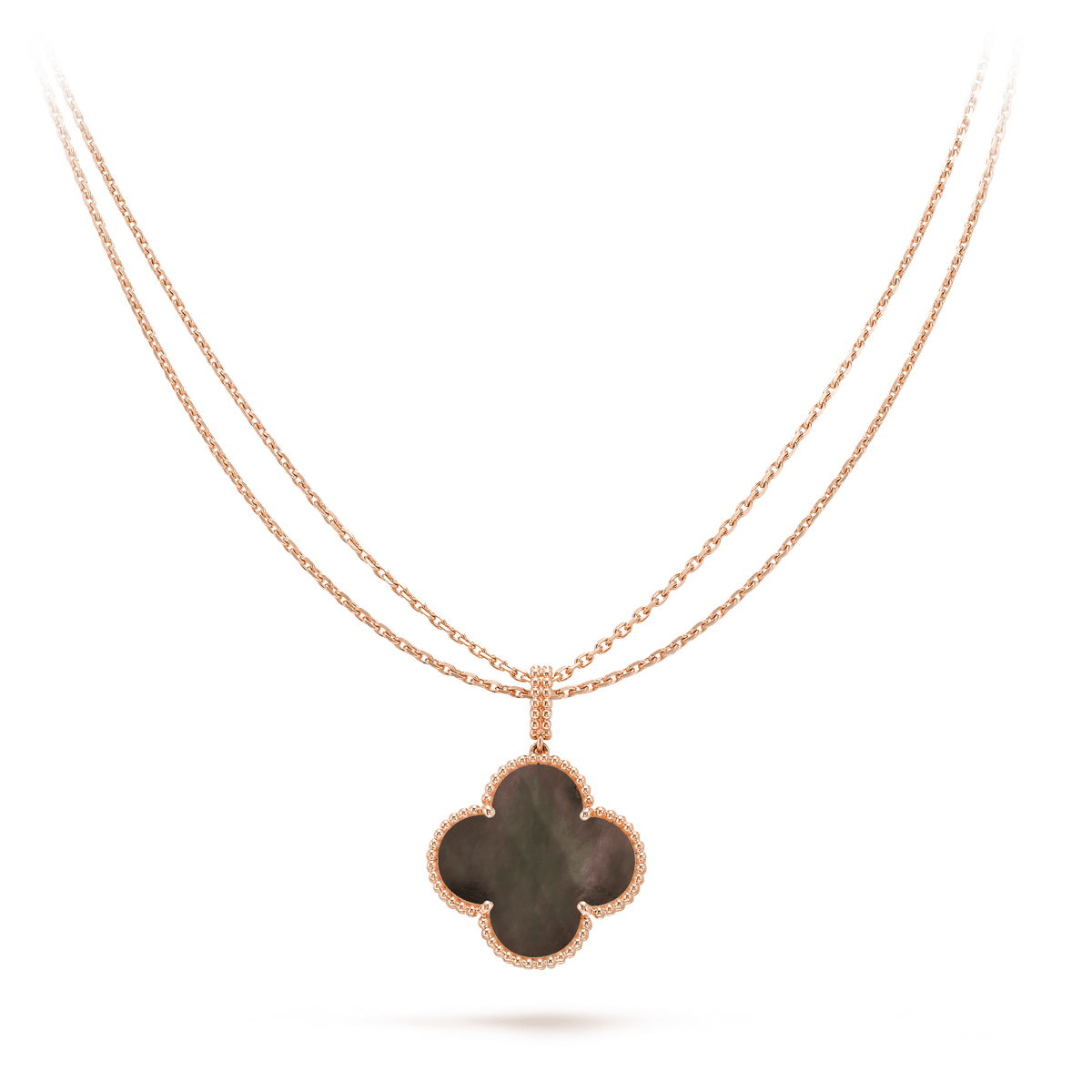 ¡®lume Jewelry¡¯CLOVER 25MM GOLD DARK MOP BIG CLOVER NECKLACE