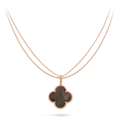 ¡®lume Jewelry¡¯CLOVER 25MM GOLD DARK MOP BIG CLOVER NECKLACE