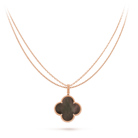 ¡®lume Jewelry¡¯CLOVER 25MM GOLD DARK MOP BIG CLOVER NECKLACE