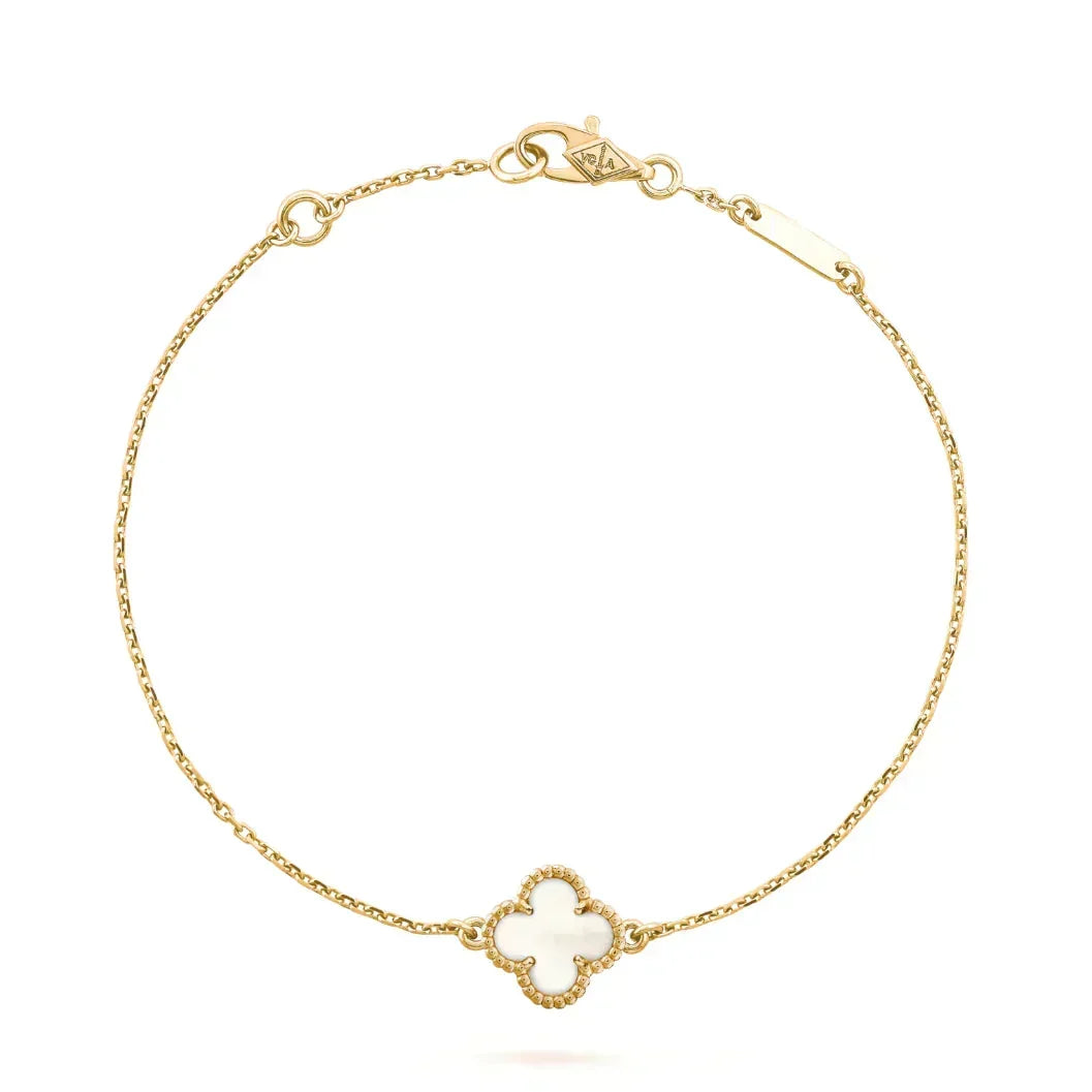 ¡®lume Jewelry¡¯CLOVER WHITE MOP SINGLE FLOWER BRACELET