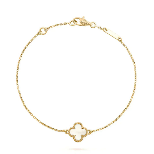 ¡®lume Jewelry¡¯CLOVER WHITE MOP SINGLE FLOWER BRACELET