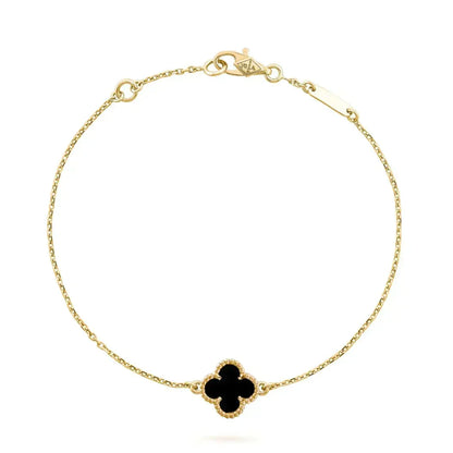 ¡®lume Jewelry¡¯CLOVER ONYX SINGLE FLOWER BRACELET