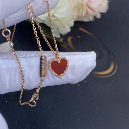 ¡®lume Jewelry¡¯SWEET CLOVER CARNELIAN HEART NECKLACE